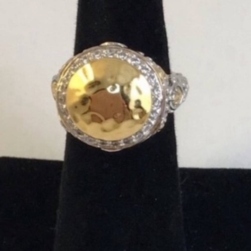 18k Hammered Dome Ring